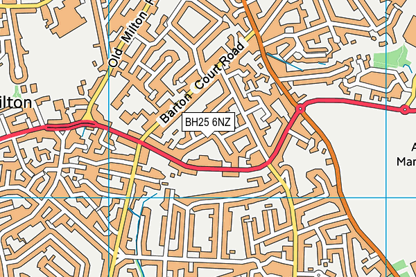 BH25 6NZ map - OS VectorMap District (Ordnance Survey)