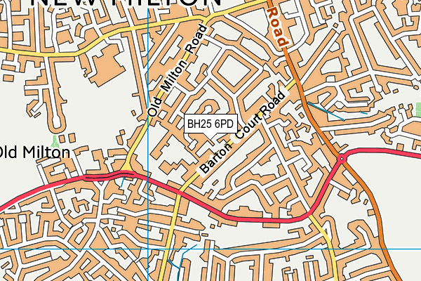 BH25 6PD map - OS VectorMap District (Ordnance Survey)