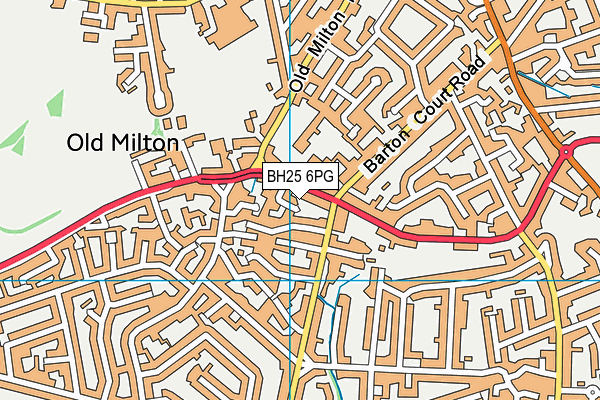 BH25 6PG map - OS VectorMap District (Ordnance Survey)