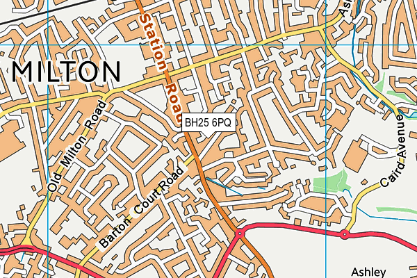 BH25 6PQ map - OS VectorMap District (Ordnance Survey)