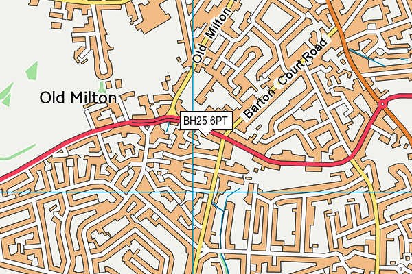 BH25 6PT map - OS VectorMap District (Ordnance Survey)