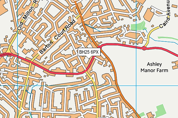 BH25 6PX map - OS VectorMap District (Ordnance Survey)