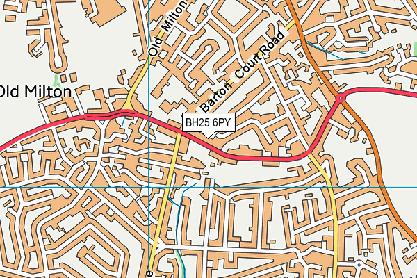 BH25 6PY map - OS VectorMap District (Ordnance Survey)