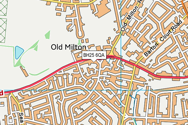 BH25 6QA map - OS VectorMap District (Ordnance Survey)