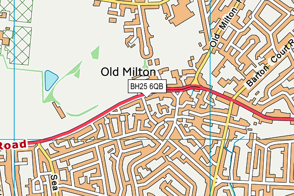 BH25 6QB map - OS VectorMap District (Ordnance Survey)