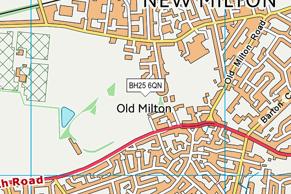 BH25 6QN map - OS VectorMap District (Ordnance Survey)
