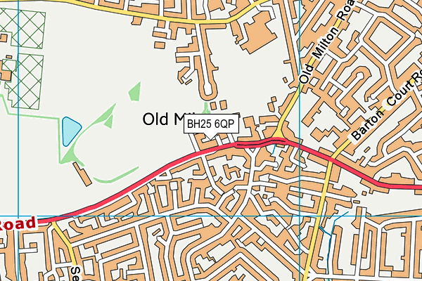BH25 6QP map - OS VectorMap District (Ordnance Survey)