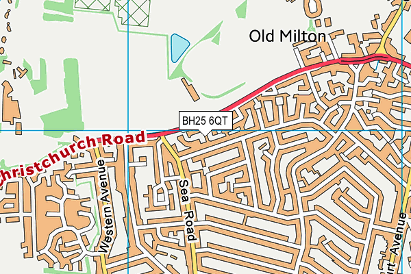 BH25 6QT map - OS VectorMap District (Ordnance Survey)