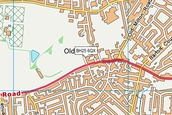 BH25 6QX map - OS VectorMap District (Ordnance Survey)