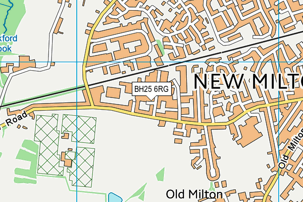 BH25 6RG map - OS VectorMap District (Ordnance Survey)