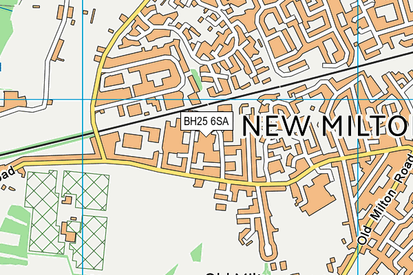 BH25 6SA map - OS VectorMap District (Ordnance Survey)