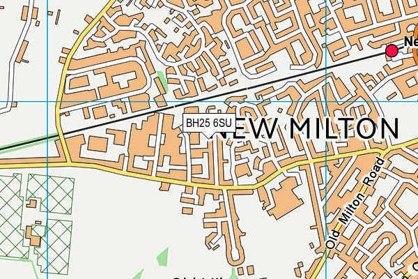 BH25 6SU map - OS VectorMap District (Ordnance Survey)