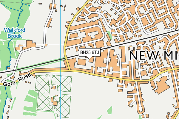 BH25 6TJ map - OS VectorMap District (Ordnance Survey)