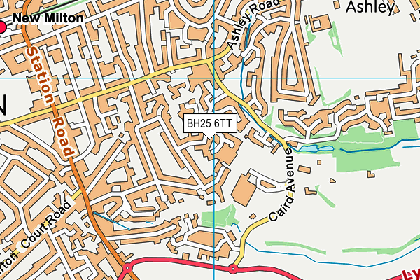 BH25 6TT map - OS VectorMap District (Ordnance Survey)
