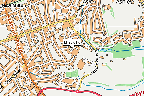 BH25 6TX map - OS VectorMap District (Ordnance Survey)