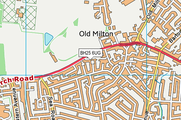 BH25 6UG map - OS VectorMap District (Ordnance Survey)