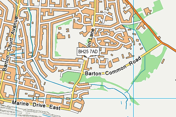 BH25 7AD map - OS VectorMap District (Ordnance Survey)