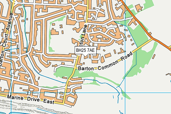 BH25 7AE map - OS VectorMap District (Ordnance Survey)