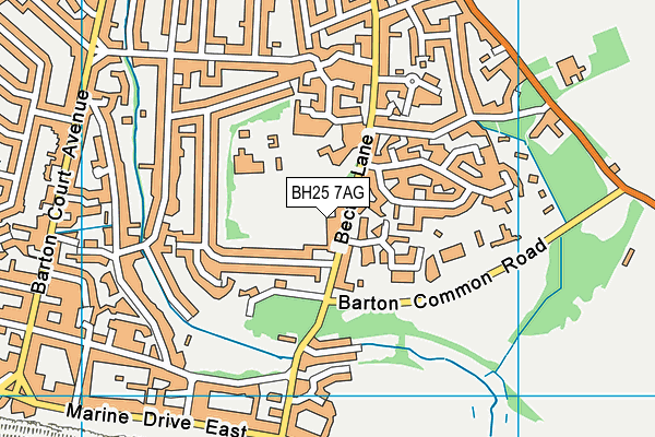 BH25 7AG map - OS VectorMap District (Ordnance Survey)