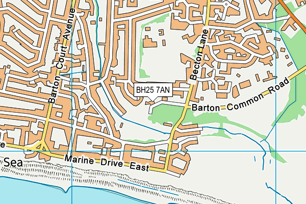 BH25 7AN map - OS VectorMap District (Ordnance Survey)
