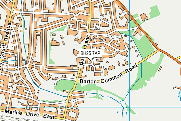 BH25 7AP map - OS VectorMap District (Ordnance Survey)
