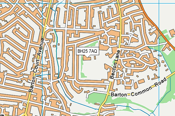 BH25 7AQ map - OS VectorMap District (Ordnance Survey)