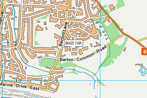 BH25 7AR map - OS VectorMap District (Ordnance Survey)