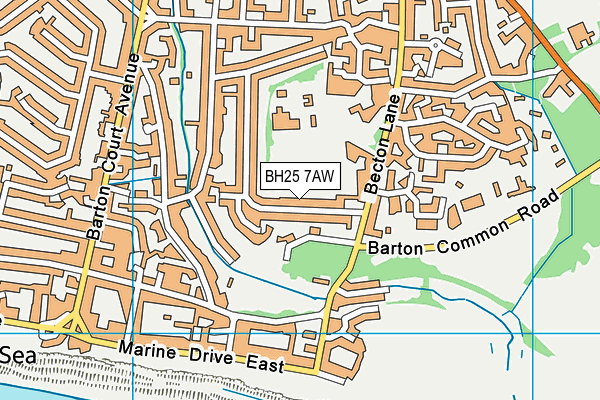 BH25 7AW map - OS VectorMap District (Ordnance Survey)