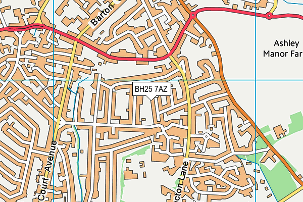 BH25 7AZ map - OS VectorMap District (Ordnance Survey)
