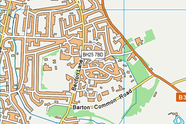 BH25 7BD map - OS VectorMap District (Ordnance Survey)