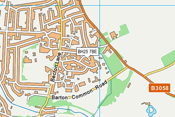 BH25 7BE map - OS VectorMap District (Ordnance Survey)