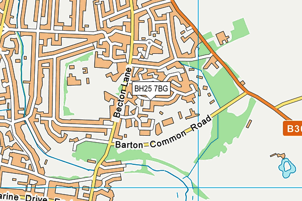 BH25 7BG map - OS VectorMap District (Ordnance Survey)