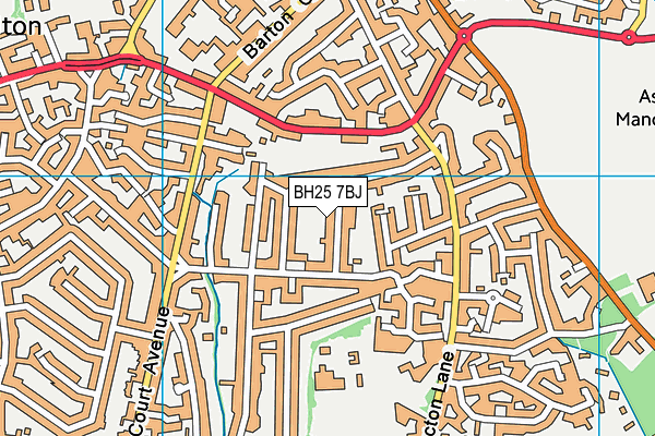 BH25 7BJ map - OS VectorMap District (Ordnance Survey)