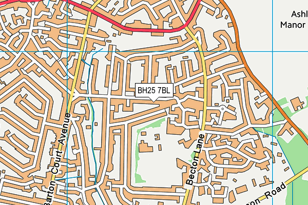 BH25 7BL map - OS VectorMap District (Ordnance Survey)