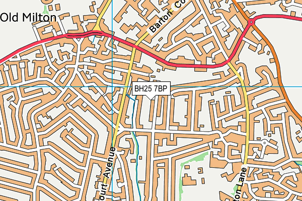 BH25 7BP map - OS VectorMap District (Ordnance Survey)