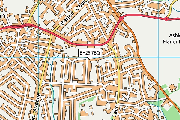 BH25 7BQ map - OS VectorMap District (Ordnance Survey)