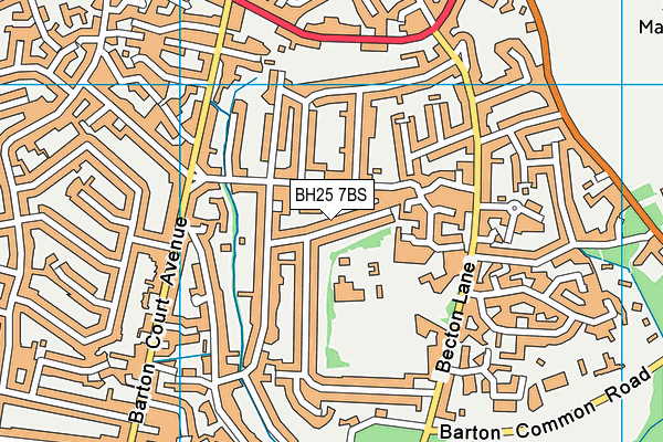 BH25 7BS map - OS VectorMap District (Ordnance Survey)