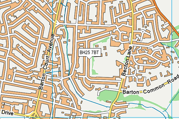 BH25 7BT map - OS VectorMap District (Ordnance Survey)
