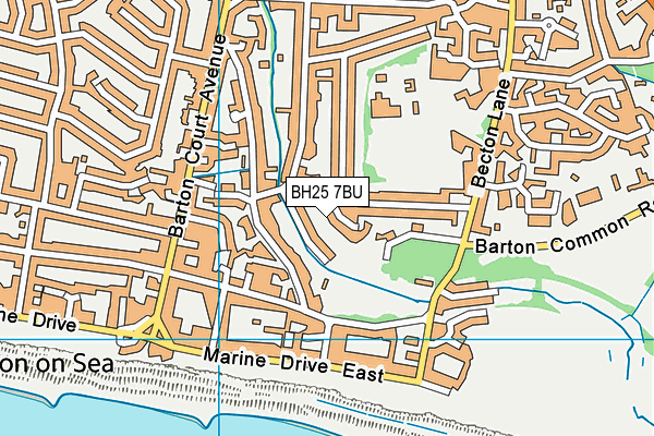 BH25 7BU map - OS VectorMap District (Ordnance Survey)