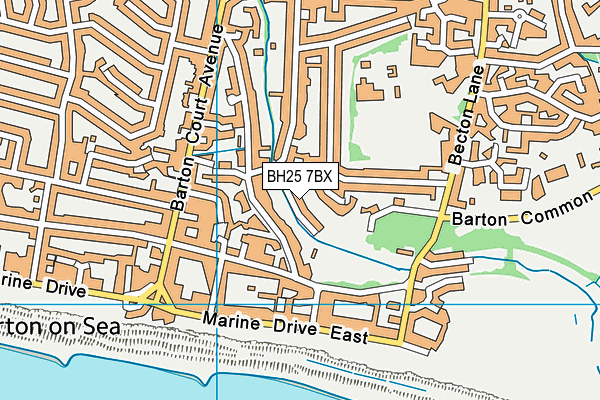 BH25 7BX map - OS VectorMap District (Ordnance Survey)