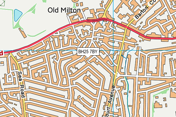 BH25 7BY map - OS VectorMap District (Ordnance Survey)