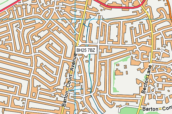 BH25 7BZ map - OS VectorMap District (Ordnance Survey)
