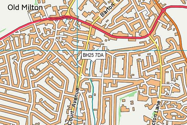 BH25 7DA map - OS VectorMap District (Ordnance Survey)