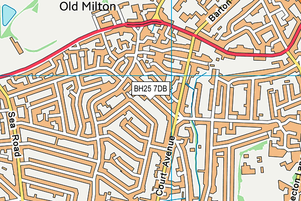BH25 7DB map - OS VectorMap District (Ordnance Survey)