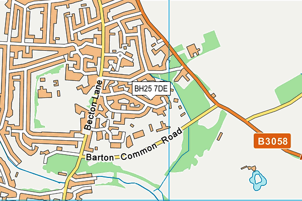BH25 7DE map - OS VectorMap District (Ordnance Survey)