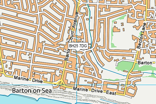 BH25 7DG map - OS VectorMap District (Ordnance Survey)
