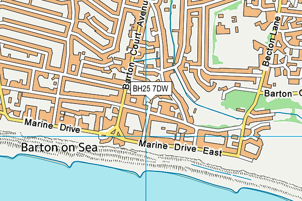 BH25 7DW map - OS VectorMap District (Ordnance Survey)