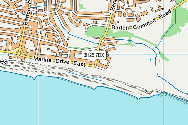 BH25 7DX map - OS VectorMap District (Ordnance Survey)
