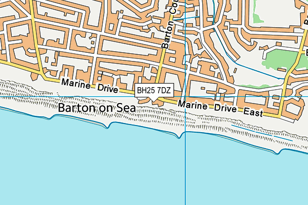 BH25 7DZ map - OS VectorMap District (Ordnance Survey)