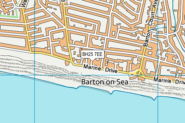 BH25 7EE map - OS VectorMap District (Ordnance Survey)
